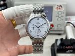 High Quality Replica OMEGA De Ville Silver Steel Strap White Face Dial Silver Stainless Steel Case Watch 41×12mm